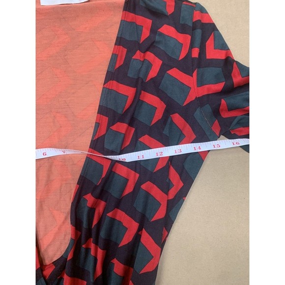 Diane Von Furstenberg Vintage Womens Silk Geometric‎ Wrap Dress Red Black 00 - Picture 10 of 14